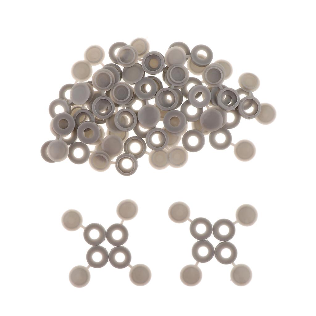 Plastic Hinged Cover Screw Caps Fold Over To Fit Size 6g or 8g Gauge 50Pcs Grey