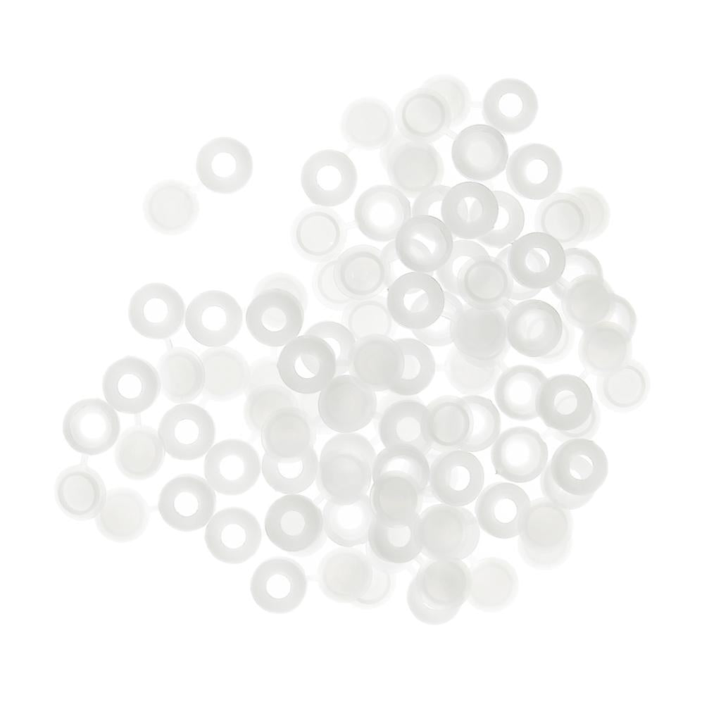 Plastic Hinged Cover Screw Caps Fold Over To Fit Size 6g or 8g Gauge 50Pcs White