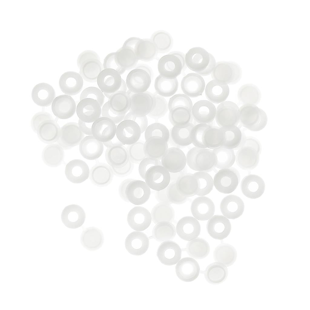 Plastic Hinged Cover Screw Caps Fold Over To Fit Size 6g or 8g Gauge 50Pcs White