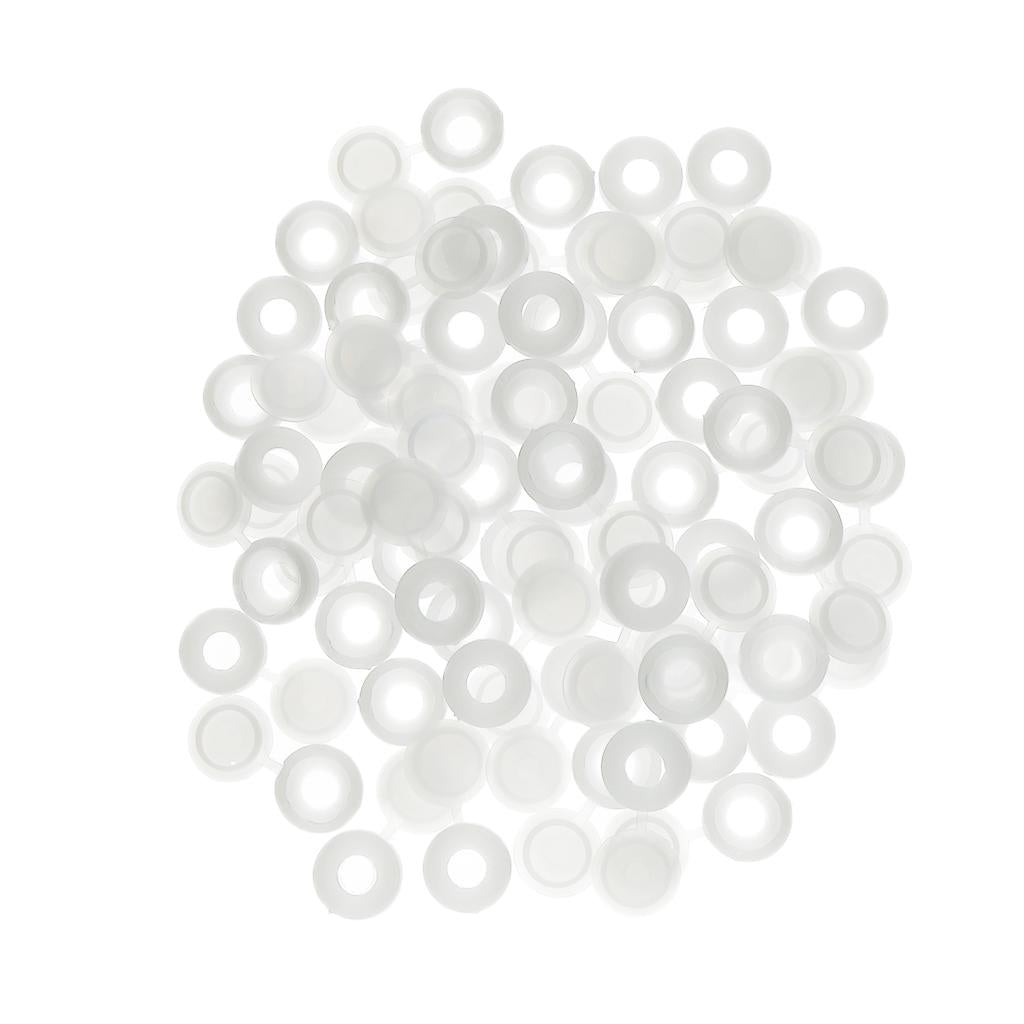 Plastic Hinged Cover Screw Caps Fold Over To Fit Size 6g or 8g Gauge 50Pcs White