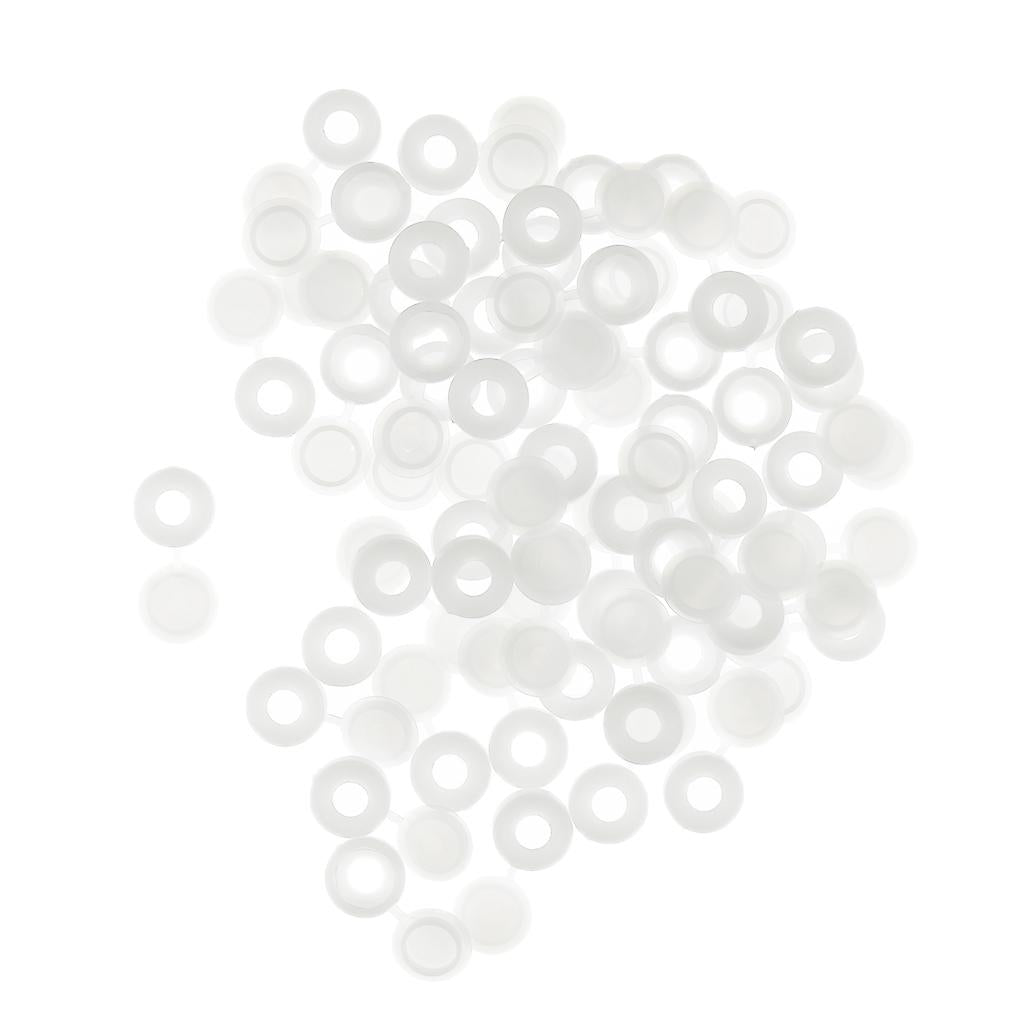 Plastic Hinged Cover Screw Caps Fold Over To Fit Size 6g or 8g Gauge 50Pcs White