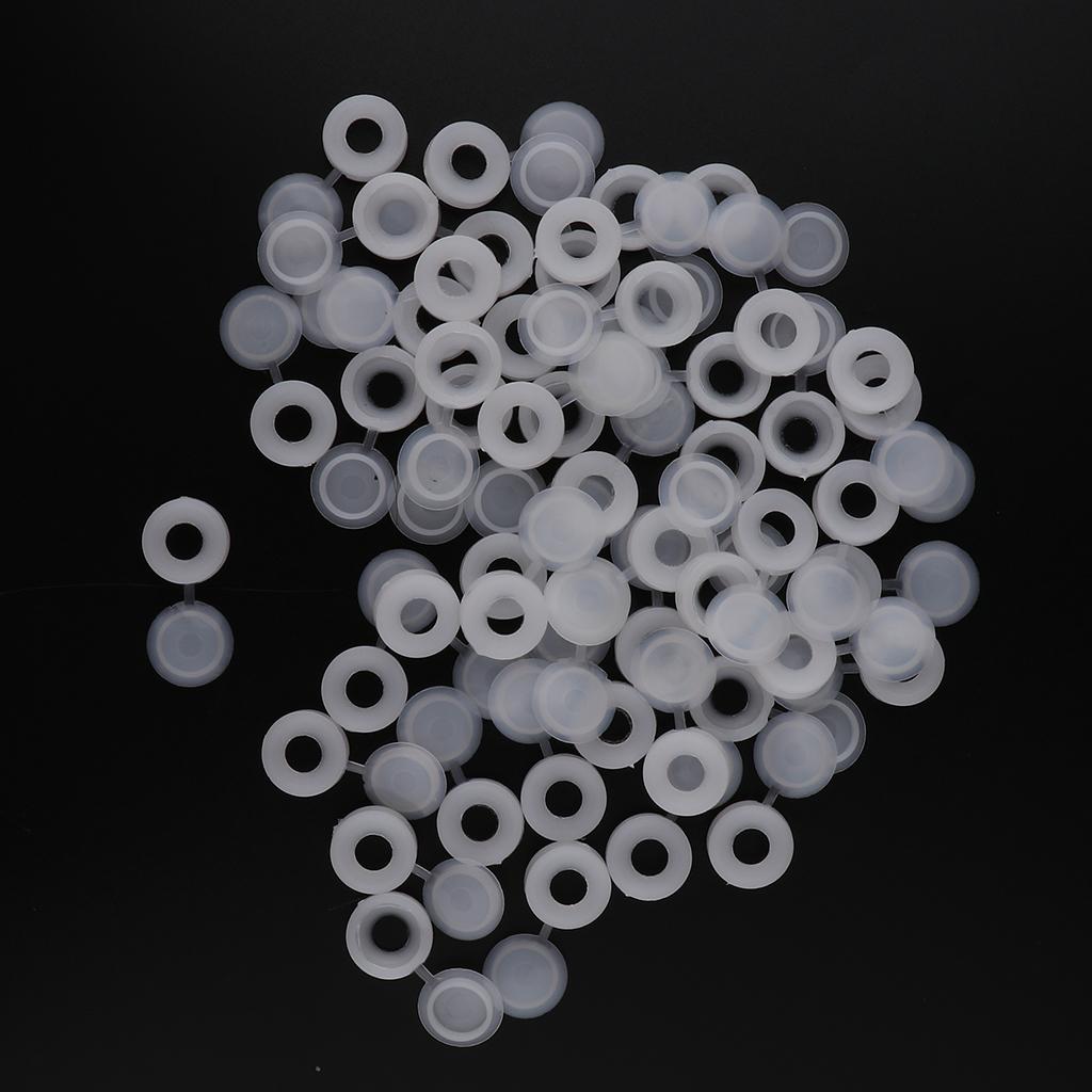 Plastic Hinged Cover Screw Caps Fold Over To Fit Size 6g or 8g Gauge 100Pcs White