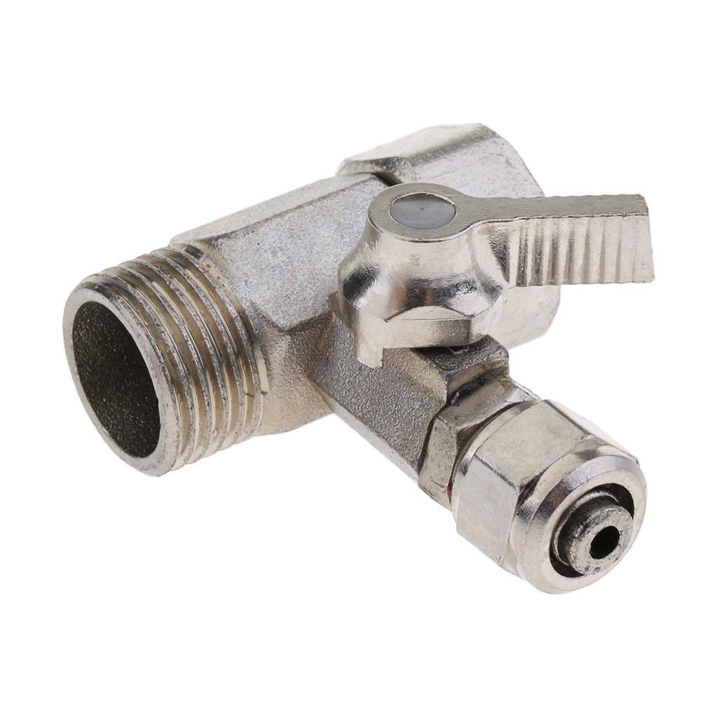 3-Way 1/2 x 1/2 x 3/8 inch Tee Angle Stop Valve Shut Off Reducing RO Adapter