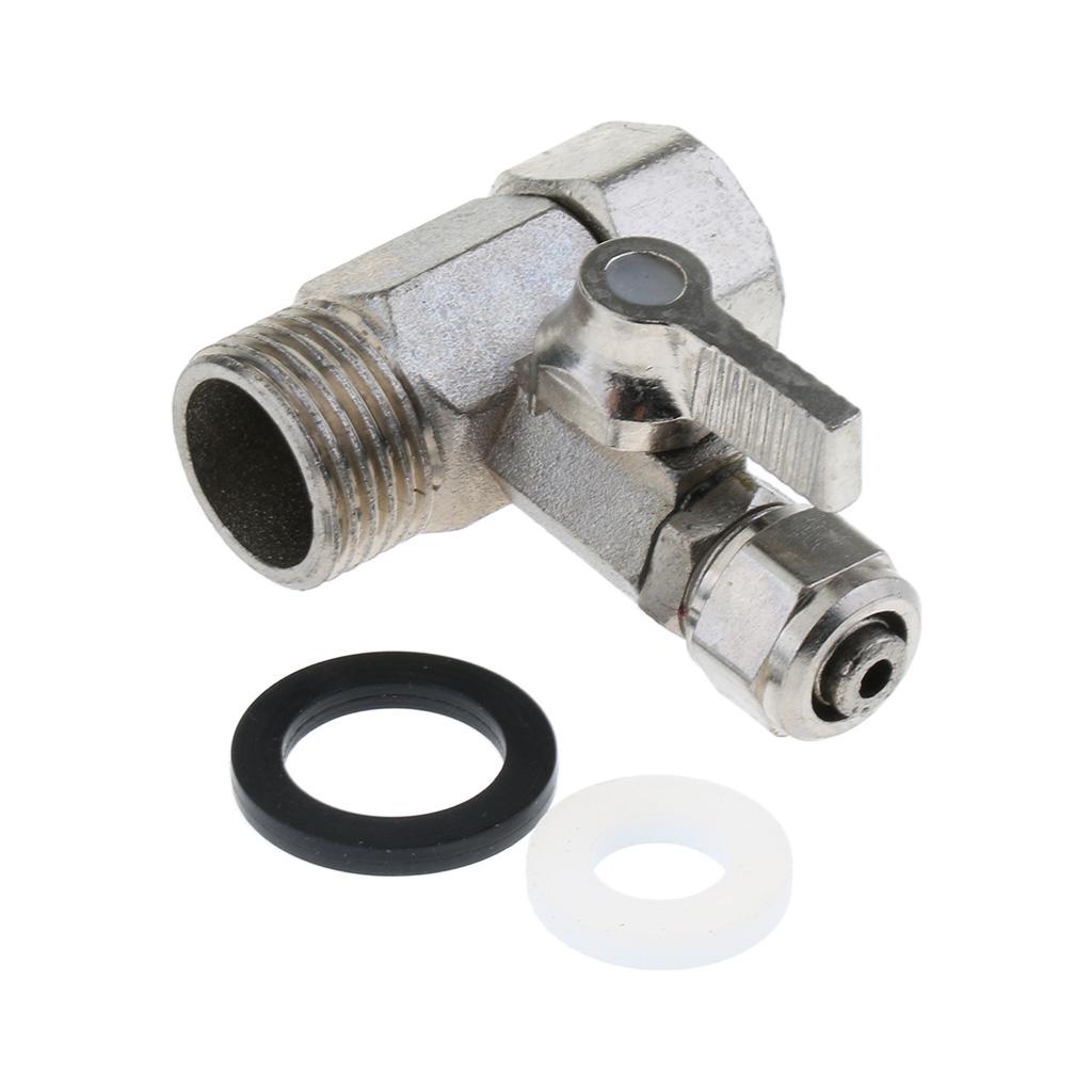 3-Way 1/2 x 1/2 x 3/8 inch Tee Angle Stop Valve Shut Off Reducing RO Adapter