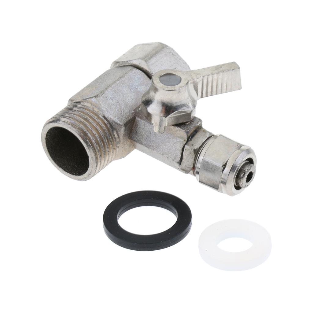 3-Way 1/2 x 1/2 x 3/8 inch Tee Angle Stop Valve Shut Off Reducing RO Adapter