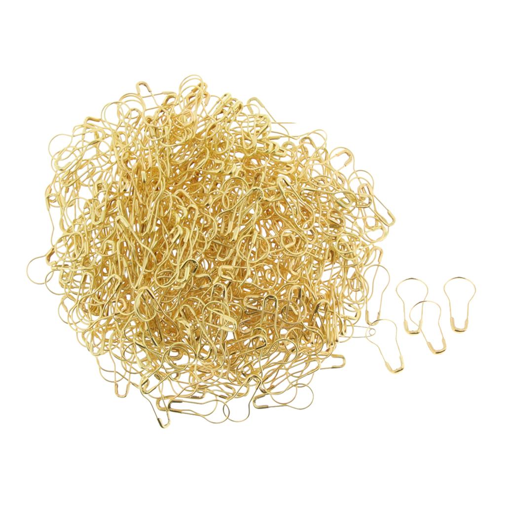 3x500Pcs Metal Gold Safety Pins/Gourd Pin/Bulb Pin for Clothing Crafting & DIY