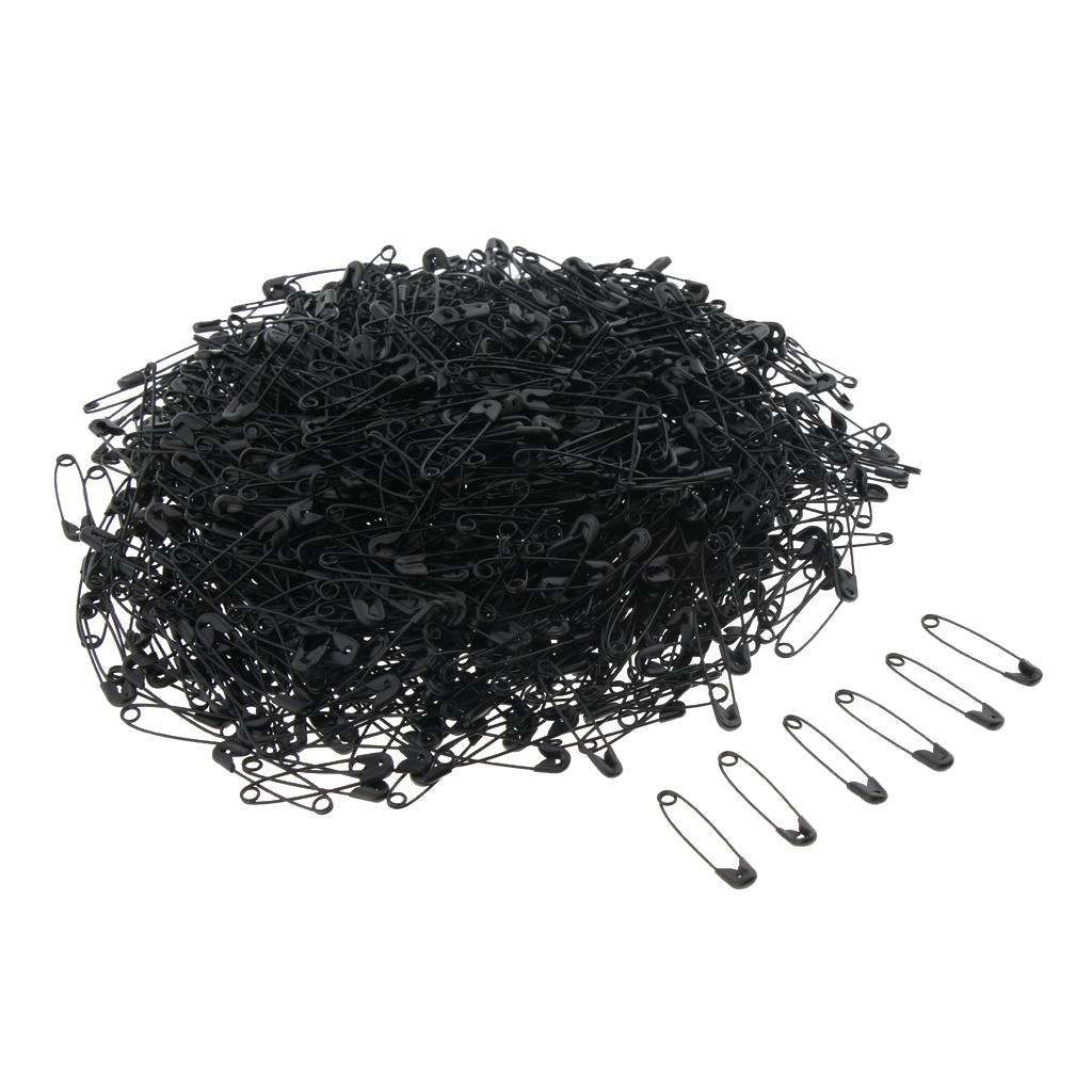 10xGlossy Metal Needle Safety Pins Nickle Plated 1000PCS 22mm Black