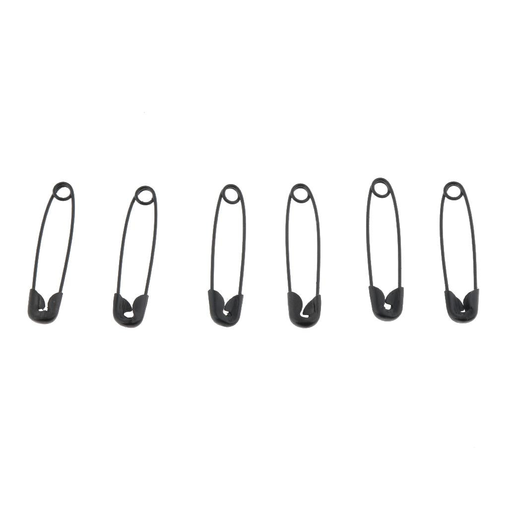 10xGlossy Metal Needle Safety Pins Nickle Plated 1000PCS 22mm Black