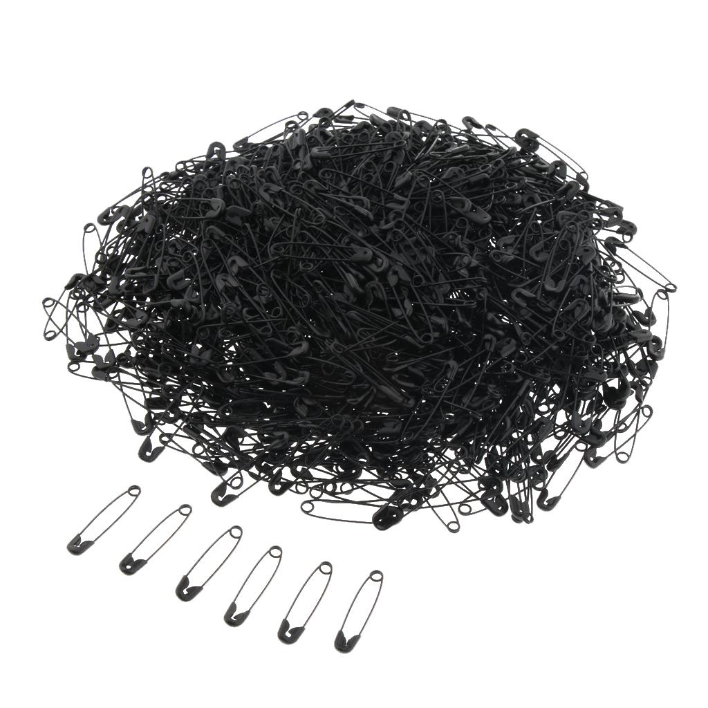 Glossy Metal Needle Safety Pins Nickle Plated 1000PCS 22mm Black