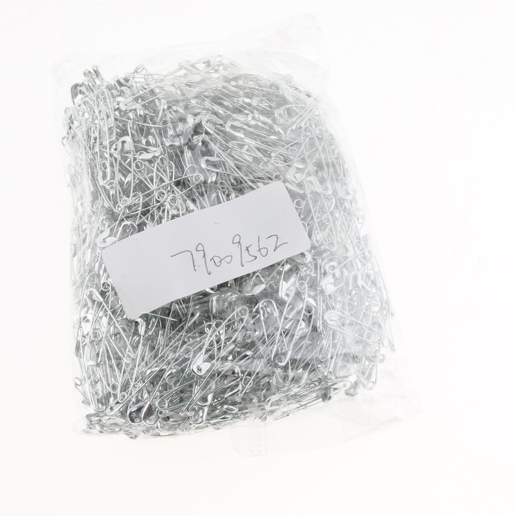 Glossy Metal Needle Safety Pins Nickle Plated 1000PCS 22mm Silver