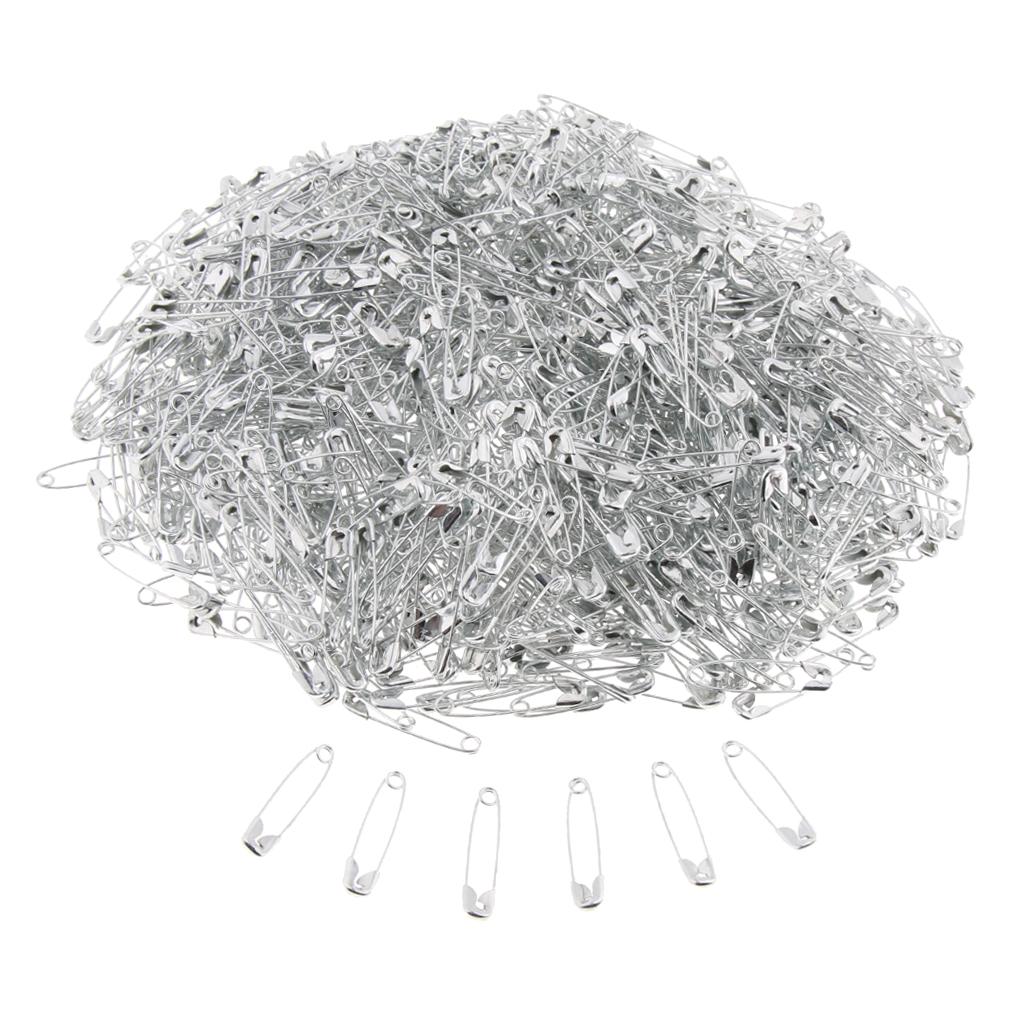 Glossy Metal Needle Safety Pins Nickle Plated 1000PCS 22mm Silver