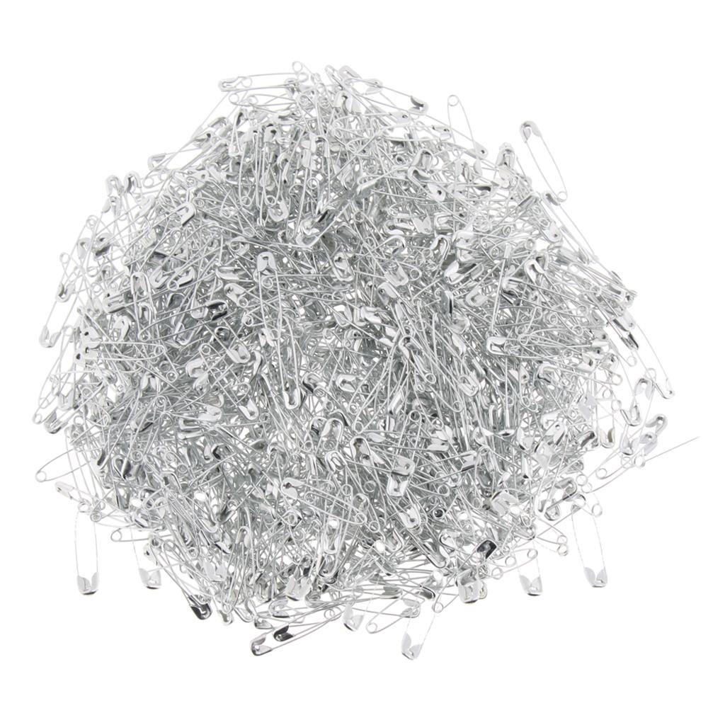 Glossy Metal Needle Safety Pins Nickle Plated 1000PCS 22mm Silver