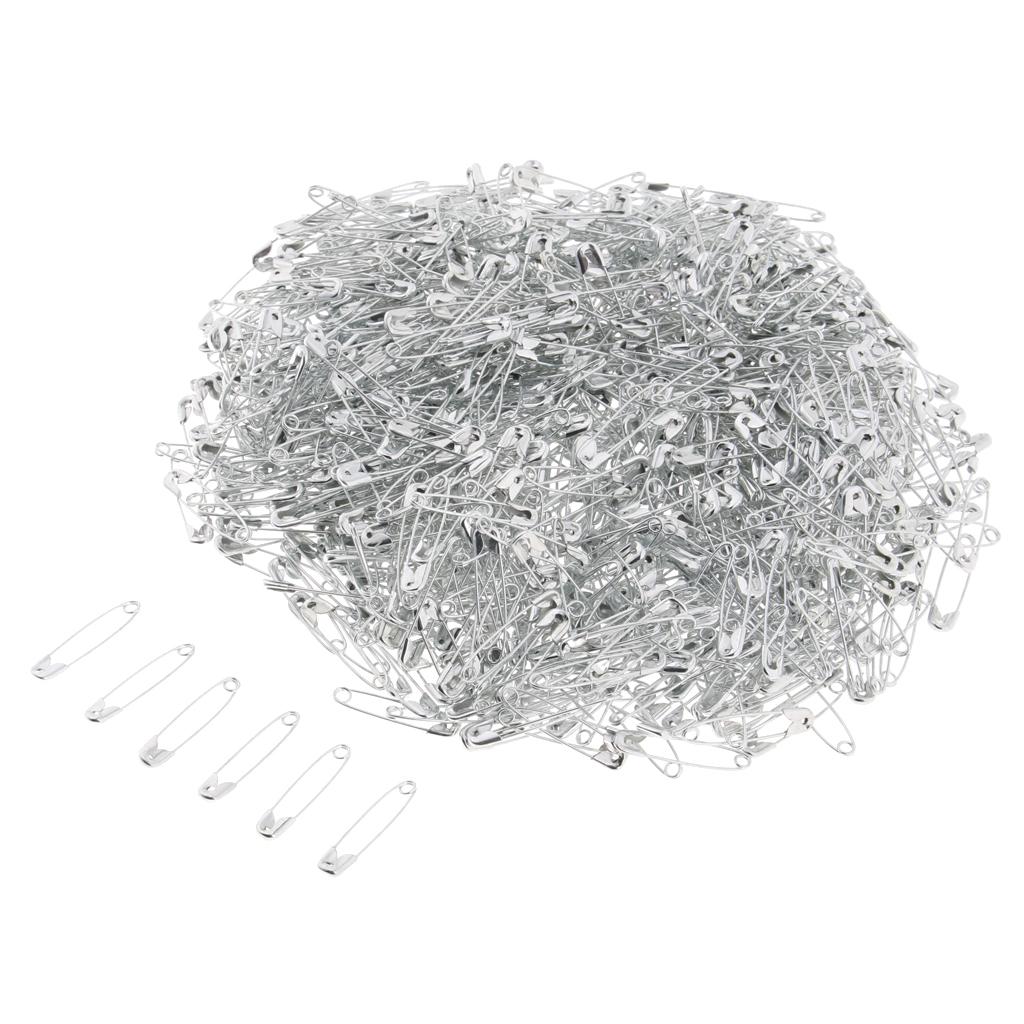 Glossy Metal Needle Safety Pins Nickle Plated 1000PCS 22mm Silver