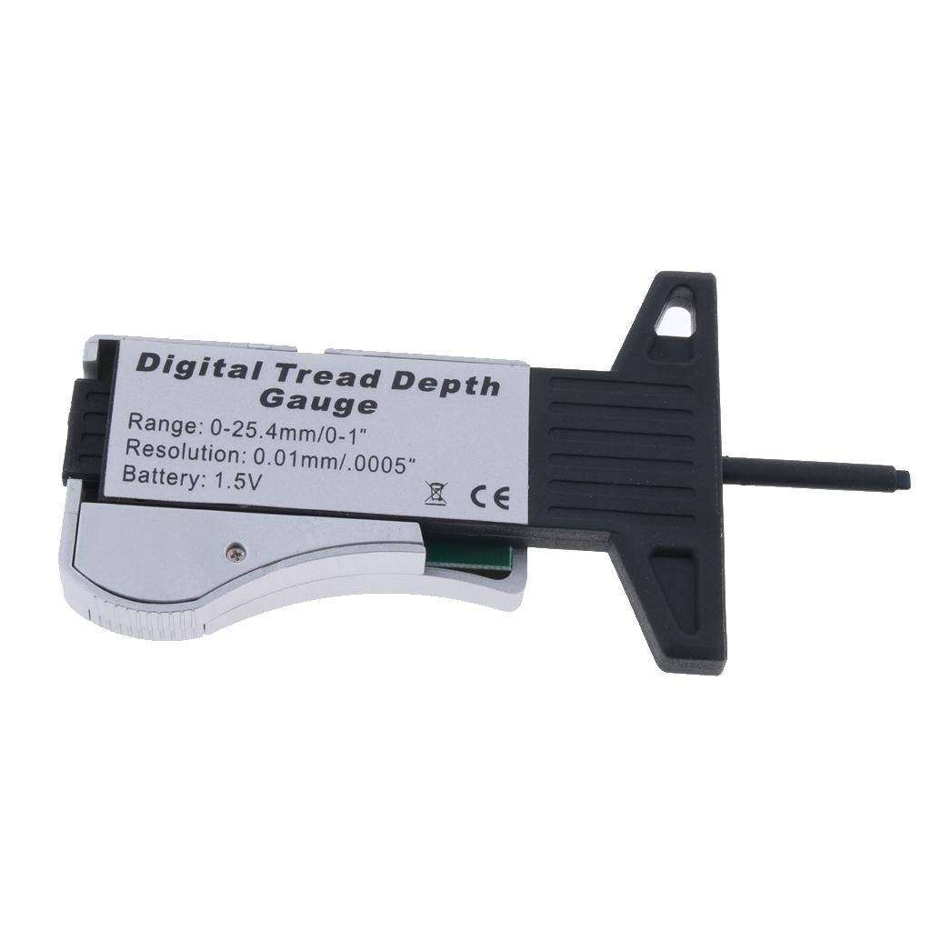 Electronic Digital Depth Gauge Tire Tread Gauge LCD Depth Gauge 0-1inch Digital Depth Measurement Tool