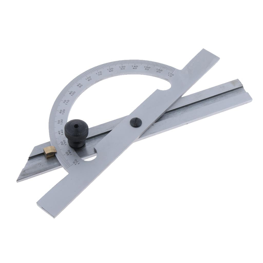 Precision Carbon Steel Round Head Rotary Protractor Angle Ruler 180 Degrees  100x150mm