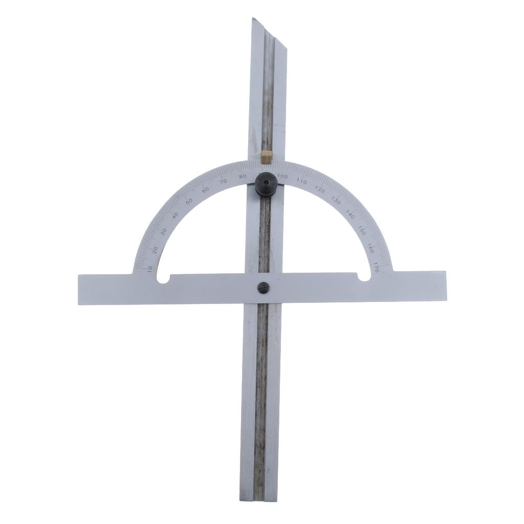 Precision Carbon Steel Round Head Rotary Protractor Angle Ruler 180 Degrees 150x300mm