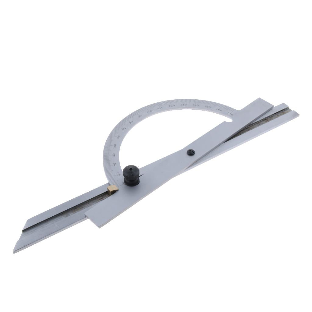 Precision Carbon Steel Round Head Rotary Protractor Angle Ruler 180 Degrees 150x300mm