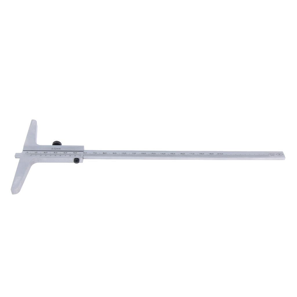 Stainless Steel Vernier Depth Gauge Gage, Depth Vernier Caliper 0-200mm