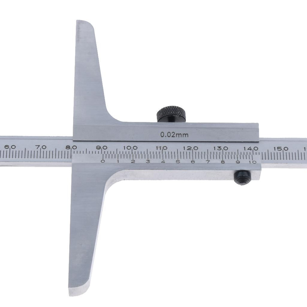 Stainless Steel Vernier Depth Gauge Gage, Depth Vernier Caliper 0-200mm