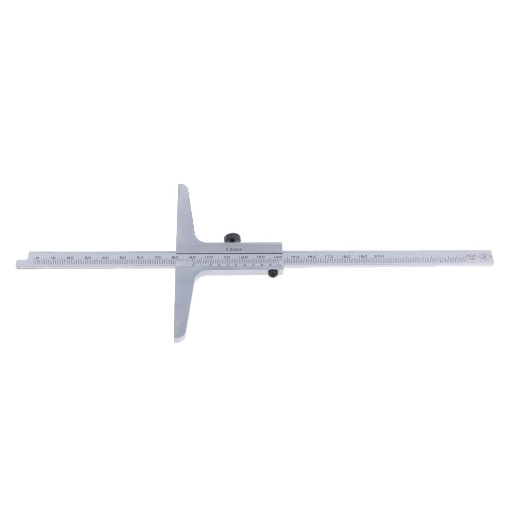 Stainless Steel Vernier Depth Gauge Gage, Depth Vernier Caliper 0-200mm