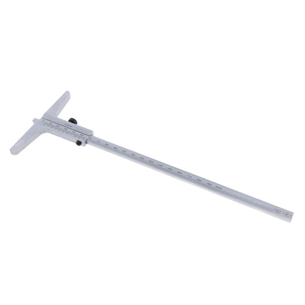 Stainless Steel Vernier Depth Gauge Gage, Depth Vernier Caliper 0-200mm