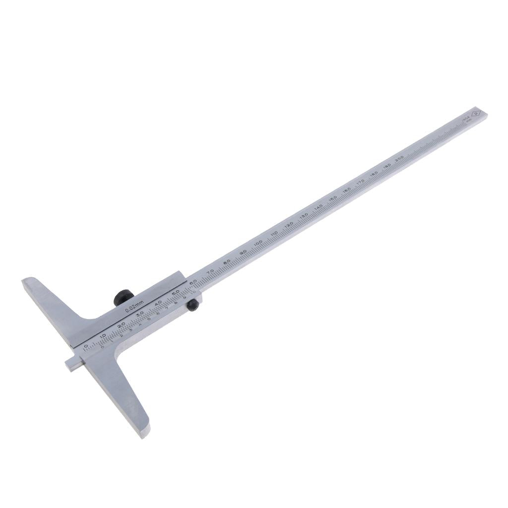 Stainless Steel Vernier Depth Gauge Gage, Depth Vernier Caliper 0-200mm