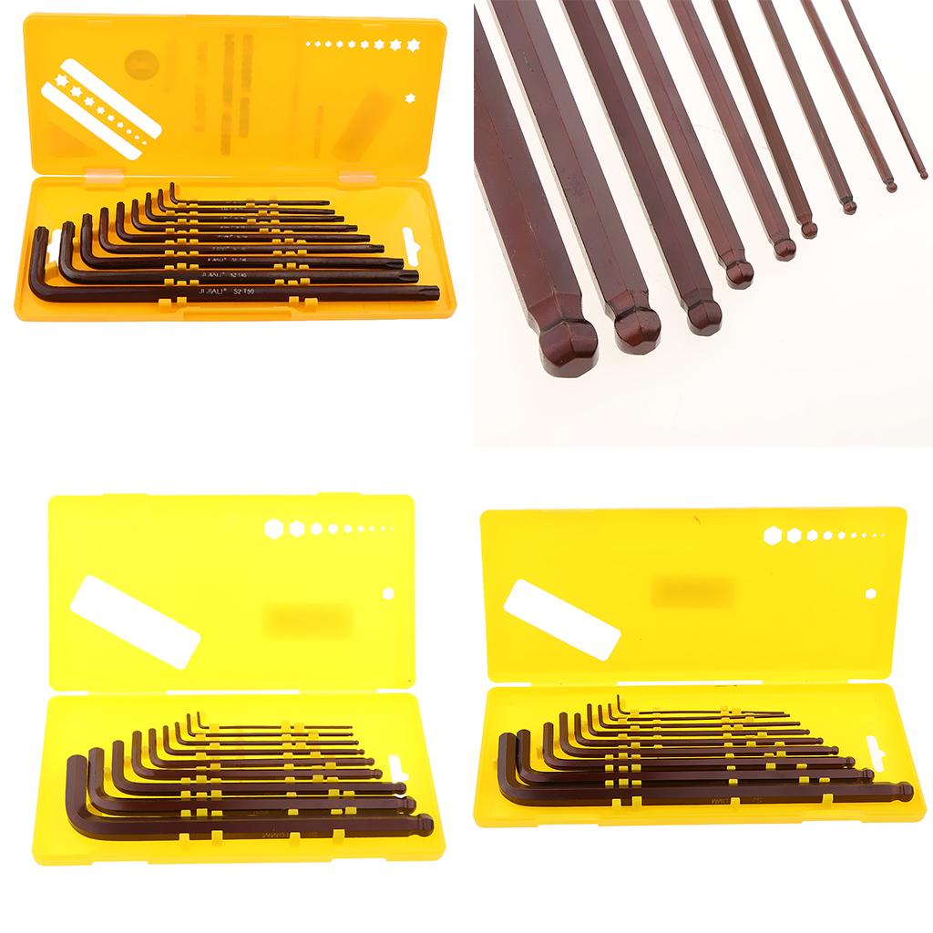 9 Pieces Case Set L-shaped Allen Wrenches S2 Steel Metric Hex Key