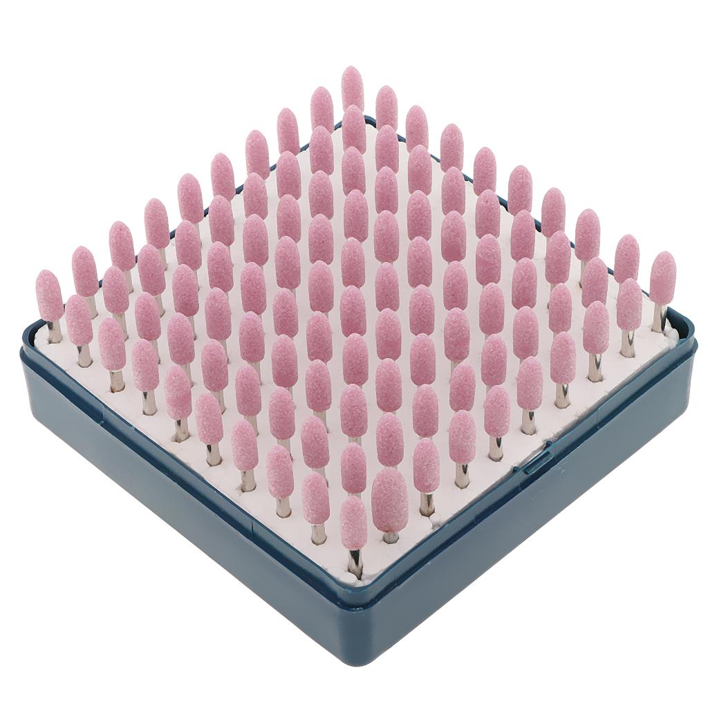 100PCS Bullet Shaped Point Grinding Stones Set Abrasive Mandrel Tool 6mm