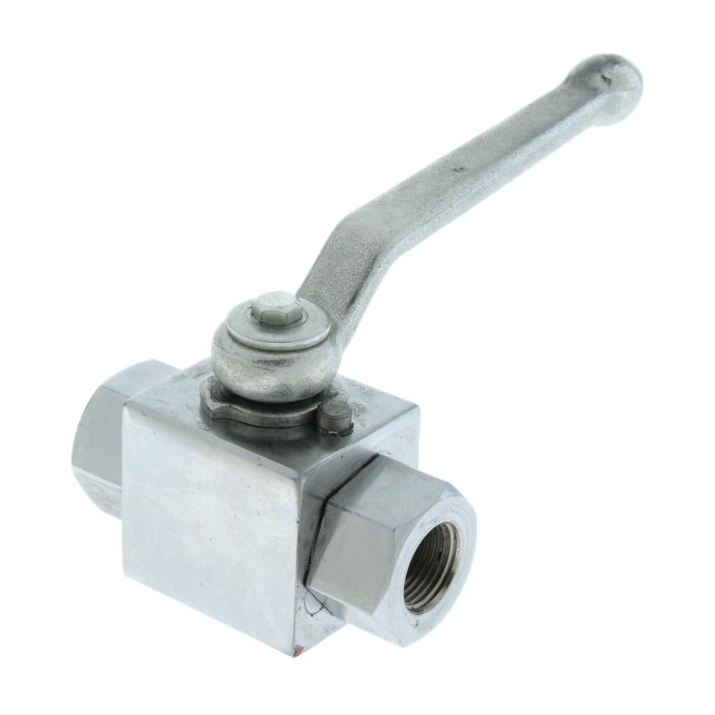 BSP 2 Way High Pressure Hydraulic Steel Ball Valve Female DN10 0.375Inch