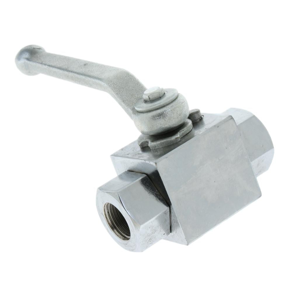 BSP 2 Way High Pressure Hydraulic Steel Ball Valve Female DN10 0.375Inch