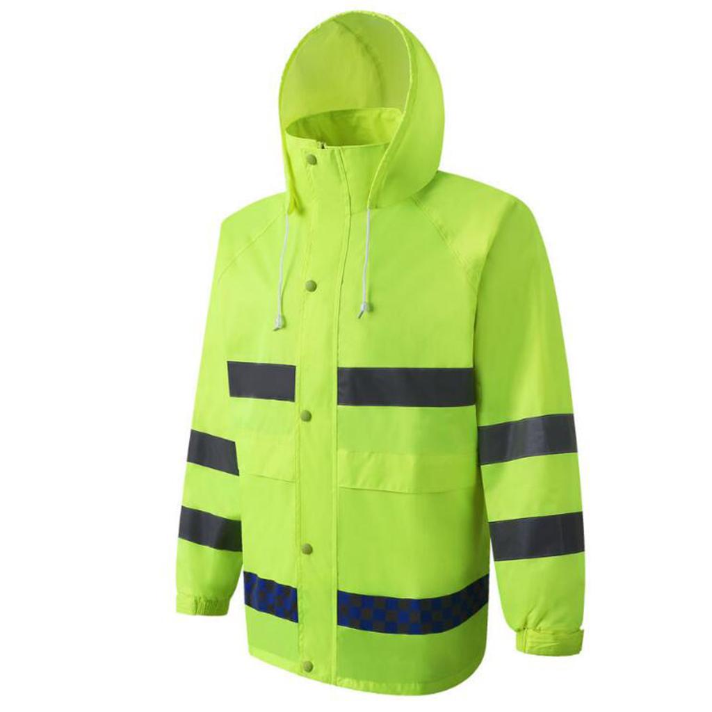 Mens Waterproof Jacket Trousers Pants Reflective Rain Suit Coat Safety XL