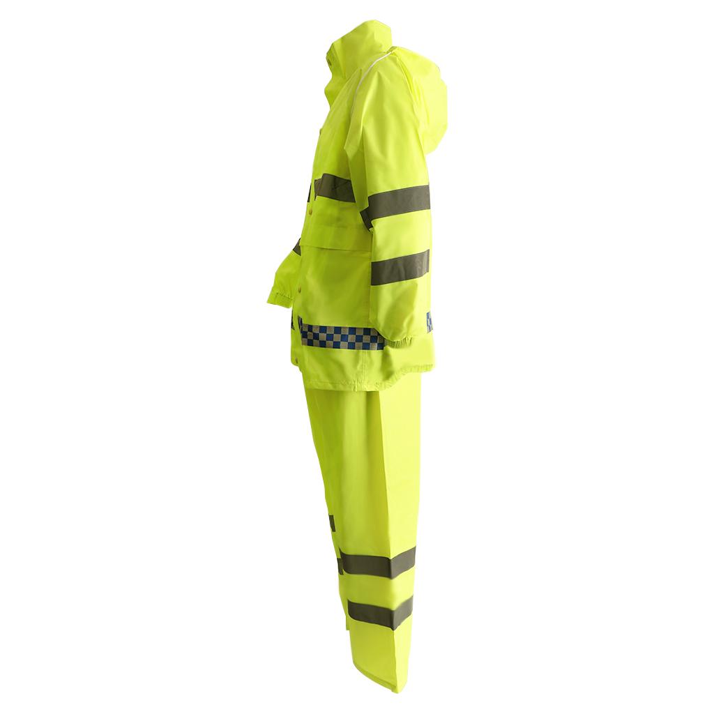 Mens Waterproof Jacket Trousers Pants Reflective Rain Suit Coat Safety XL