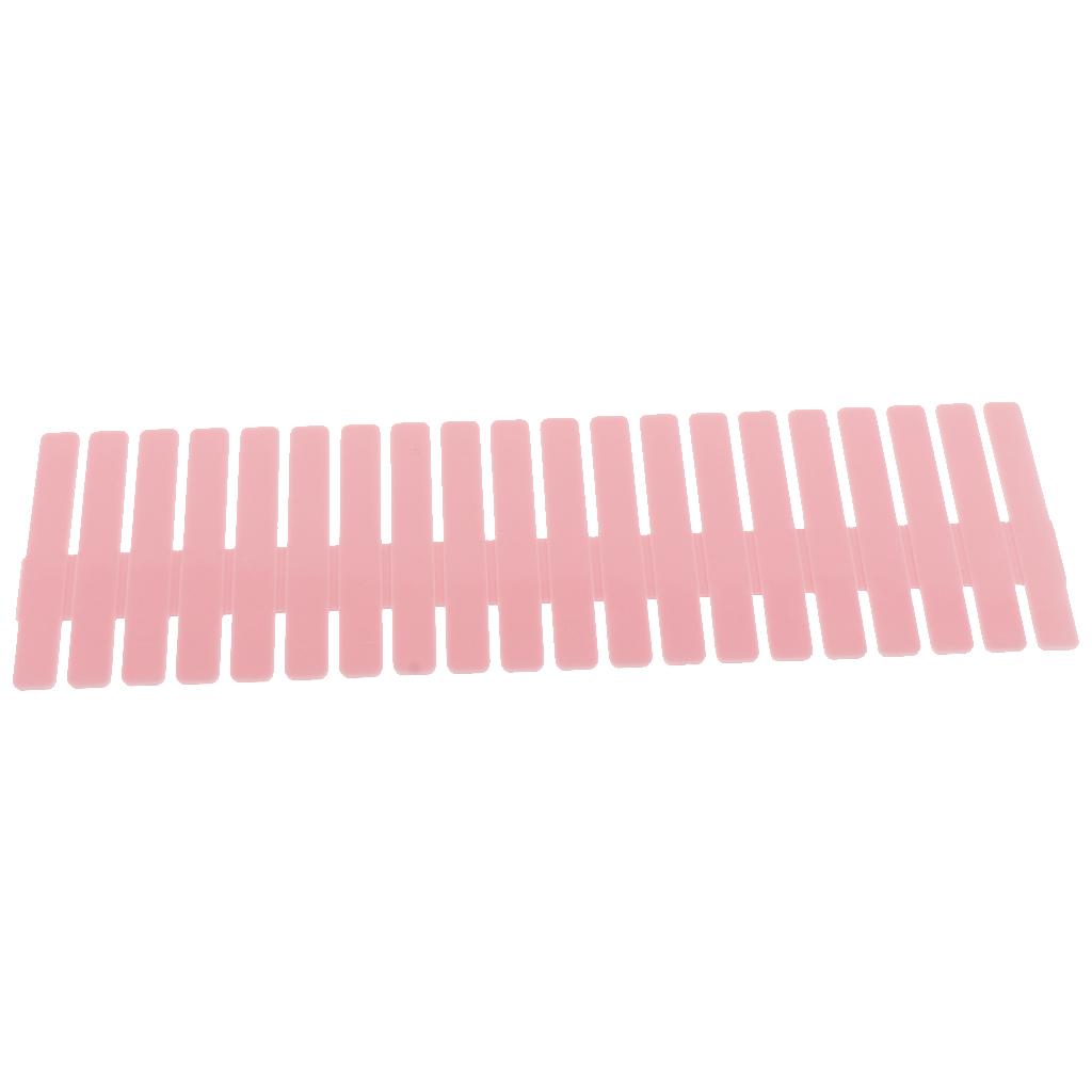 4pcs Adjustable Clapboard Drawer Closet Divider Grid Storage Organizer DIY Pink - S