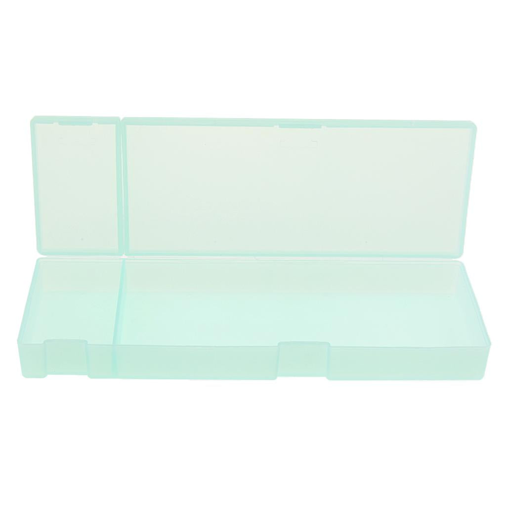 Plastic Pencil Case Pen Storage Box School Office Tabletop Supplies Blue L
