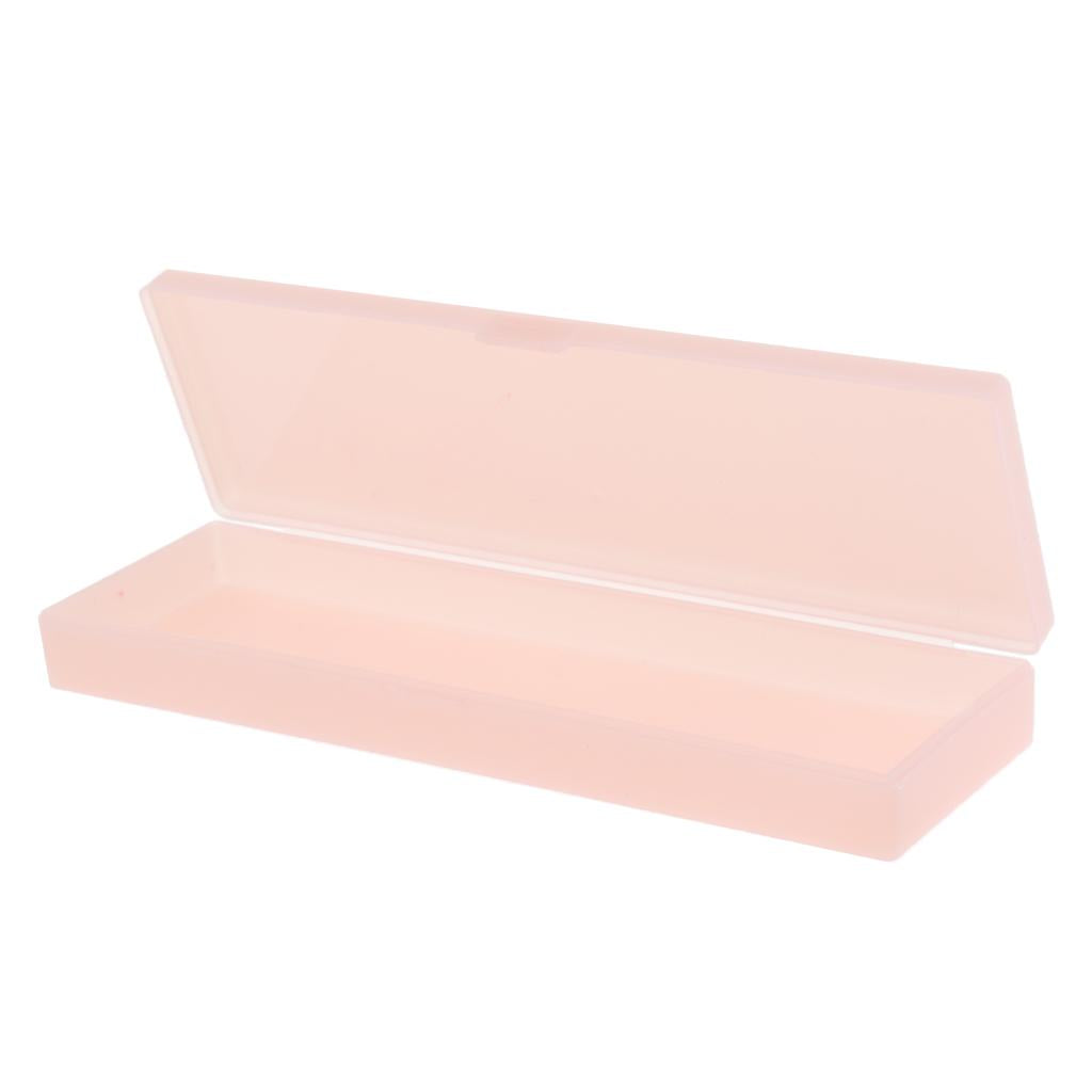 Plastic Pencil Case Pen Storage Box School Office Tabletop Supplies Pink S