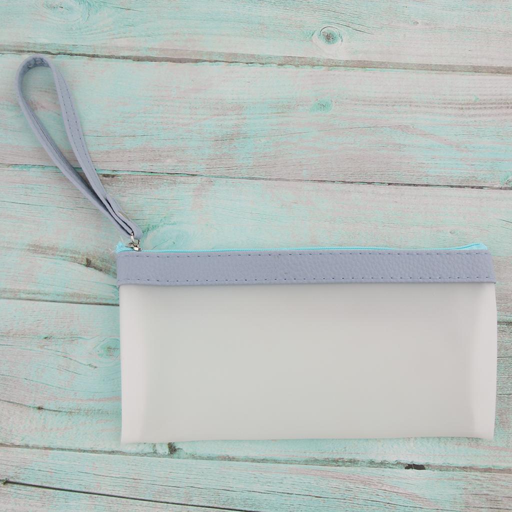 Pen Storage Case Large Capacity Pen Holder Totes Pouch Zipper Bag Blue