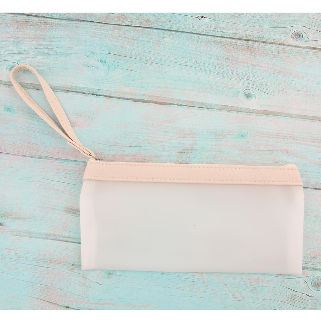 Pen Storage Case Large Capacity Pen Holder Totes Pouch Zipper Bag Beige