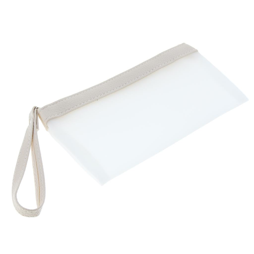 Pen Storage Case Large Capacity Pen Holder Totes Pouch Zipper Bag Beige