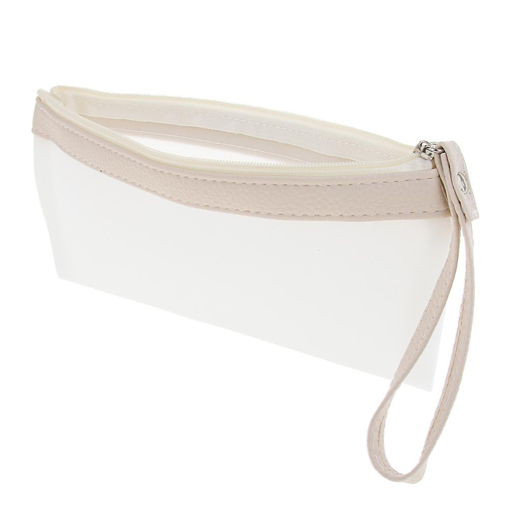 Pen Storage Case Large Capacity Pen Holder Totes Pouch Zipper Bag Beige