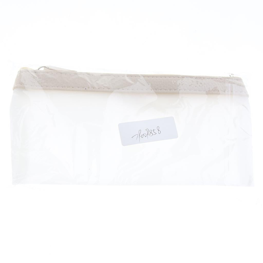 Pen Storage Case Large Capacity Pen Holder Totes Pouch Zipper Bag Beige