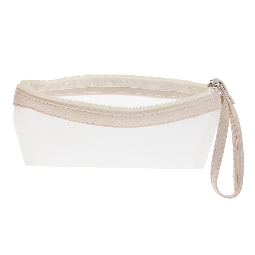 Pen Storage Case Large Capacity Pen Holder Totes Pouch Zipper Bag Beige