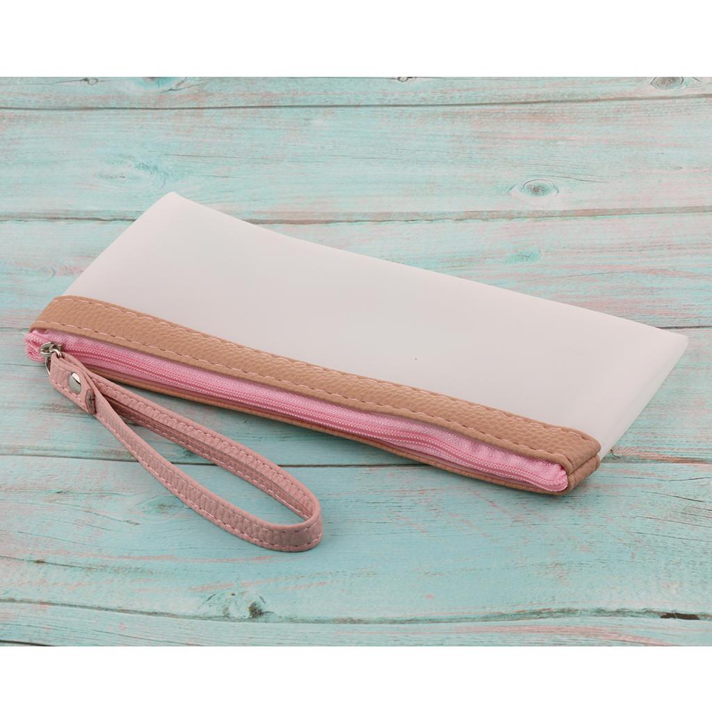 Pen Storage Case Large Capacity Pen Holder Totes Pouch Zipper Bag Pink