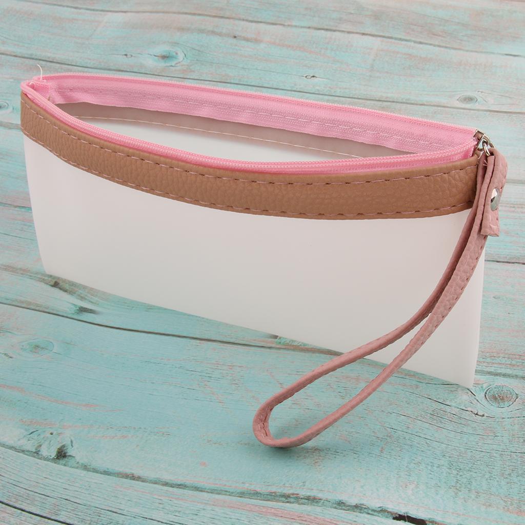 Pen Storage Case Large Capacity Pen Holder Totes Pouch Zipper Bag Pink