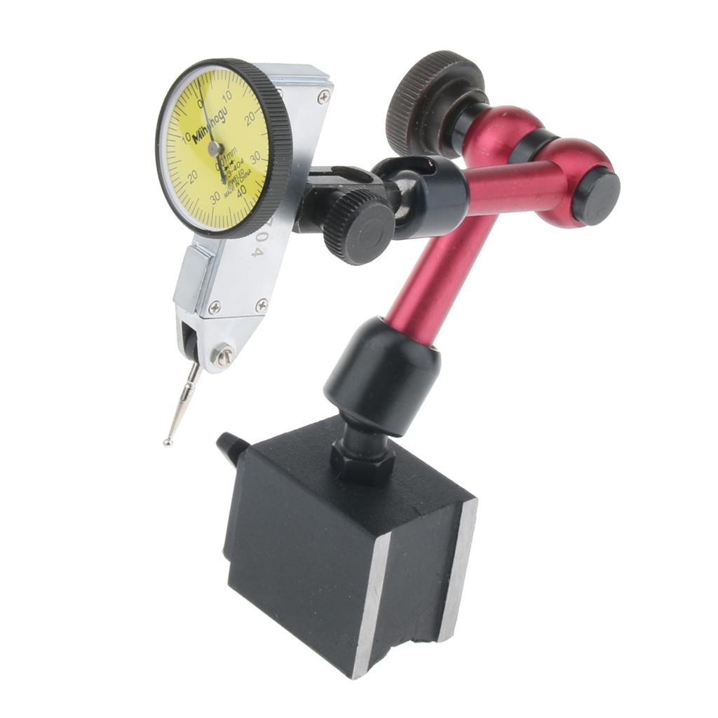 Lever Dial Test Indicator Meter 0.8mm Gauge Measuring Tool with Base ON OFF