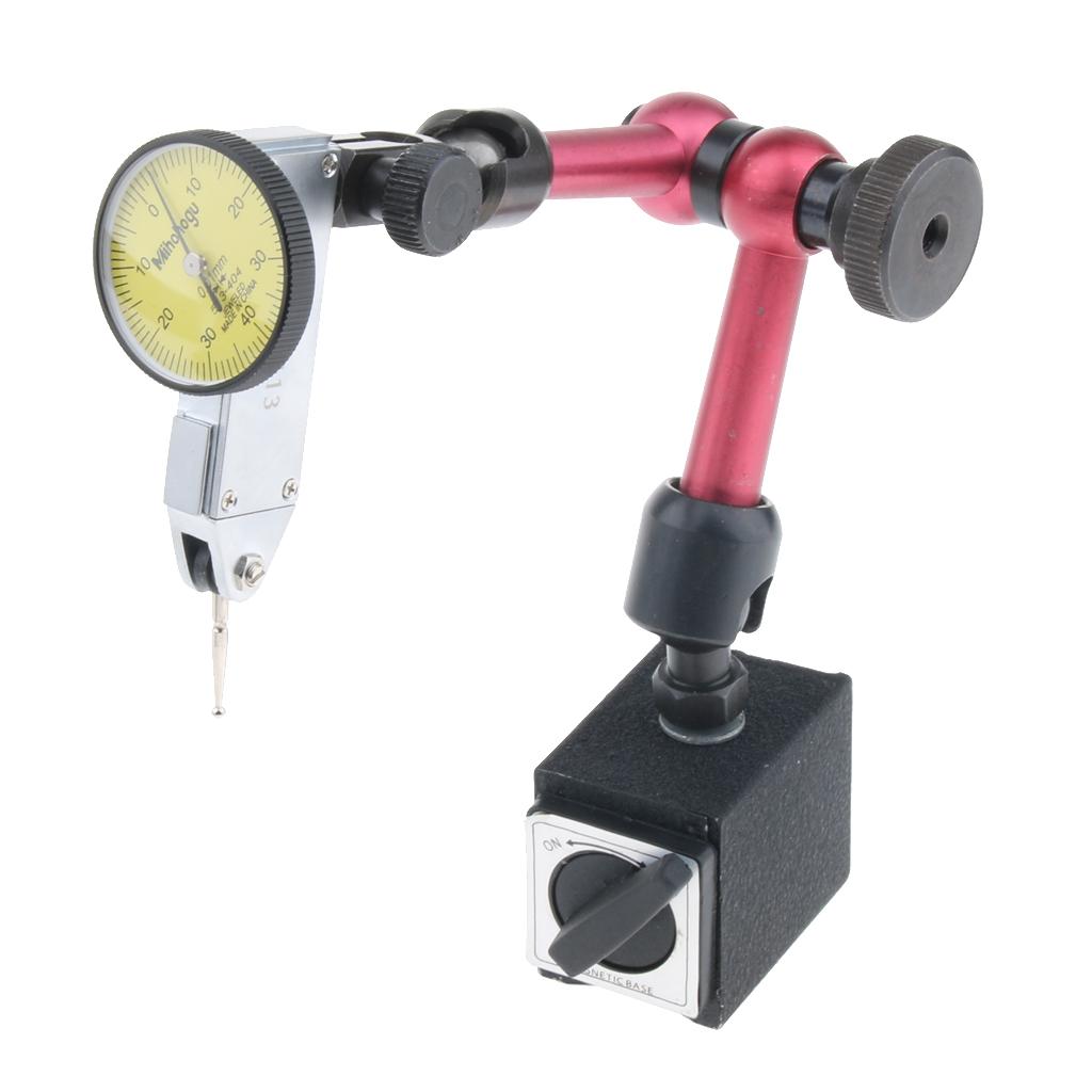 Lever Dial Test Indicator Meter 0.8mm Gauge Measuring Tool Adjustable Base