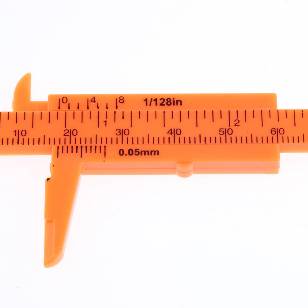 2PCS Set Plastic Vernier Scale Ruler Caliper Metric/ Inch 0-80mm/150mm Blue