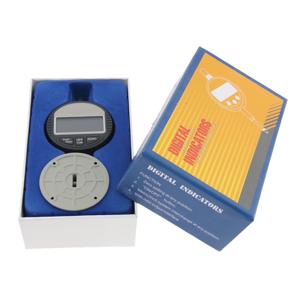 0-25.4mm/1in Gauge Digital Dial Indicator Precision 0.01mm/0.0005in Tester Metalworking Inspection