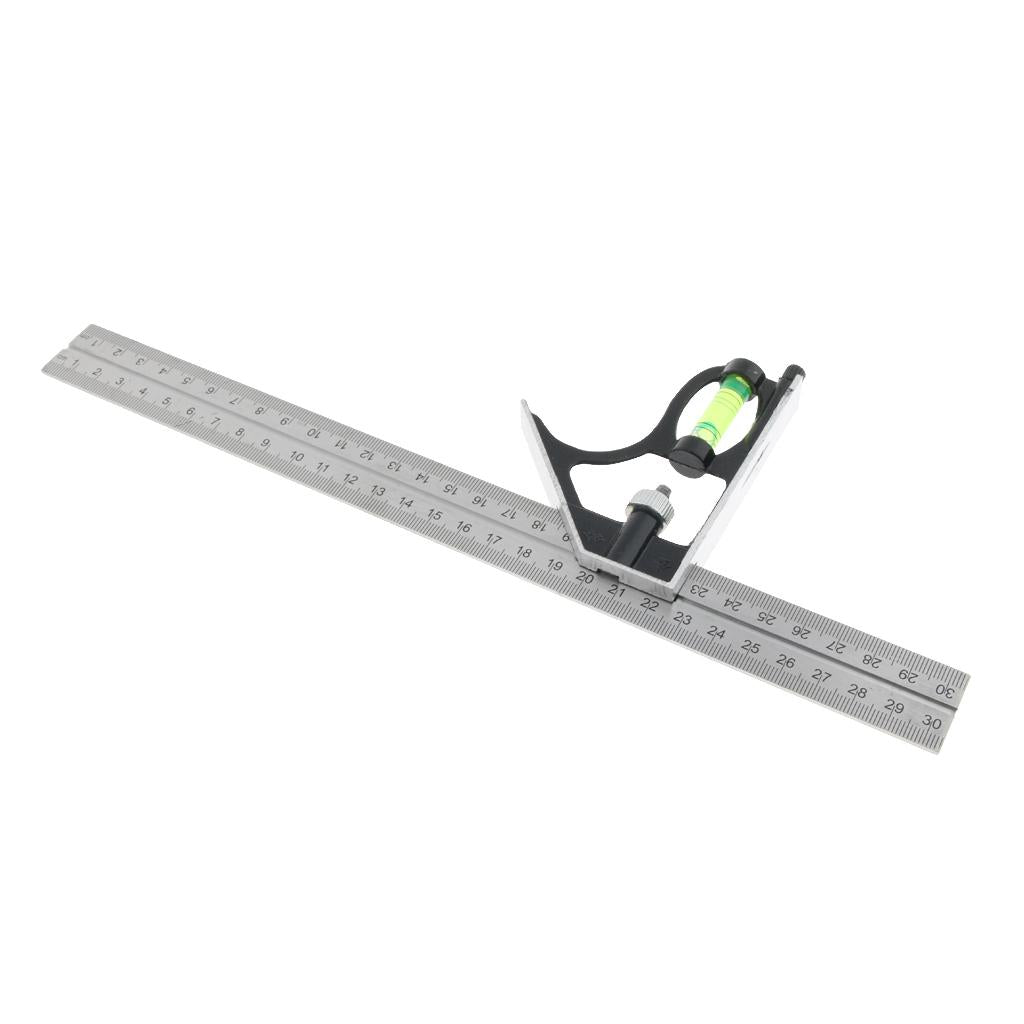 300mm Steel Adjustable Measuring Combination Square Right Angle Ruler Level