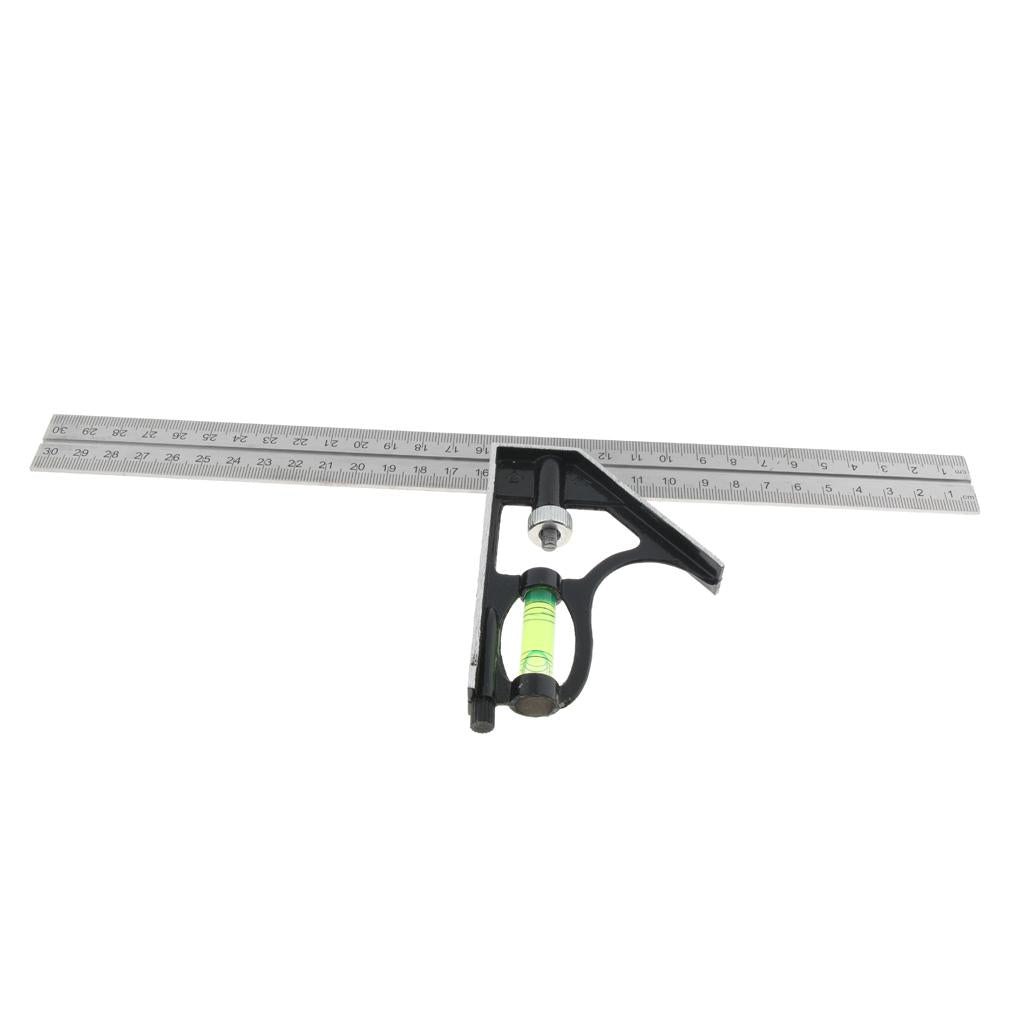 300mm Steel Adjustable Measuring Combination Square Right Angle Ruler Level