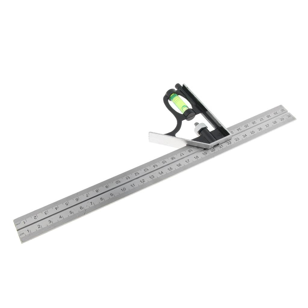 300mm Steel Adjustable Measuring Combination Square Right Angle Ruler Level